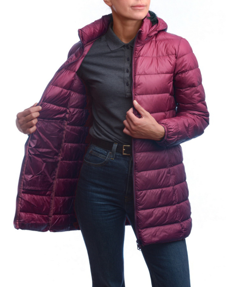 ЖЕНСКАЯ УЛЬТРАЛЁГКАЯ ПУХОВАЯ КУРТКА ДЛИННАЯ  L(42)-7XL(56) BINIFOOT/BNF