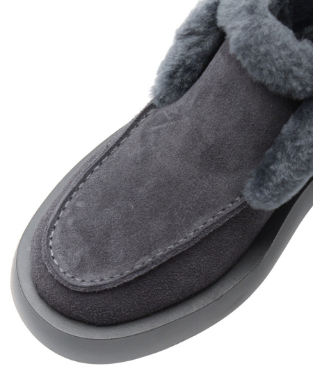 ЖЕНСКИЕ БОТИНКИ НАТУРАЛЬНАЯ КОЖА (ВЕЛЮР) / НАТУРАЛЬНЫЙ МЕХ SALAMANDER