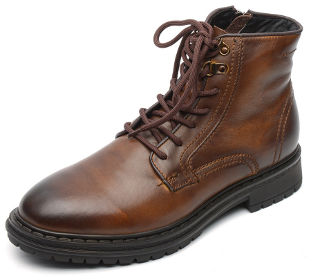 МУЖСКИЕ БОТИНКИ НАТУРАЛЬНАЯ КОЖА / НАТУРАЛЬНЫЙ МЕХ GUGU