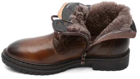 МУЖСКИЕ БОТИНКИ НАТУРАЛЬНАЯ КОЖА / НАТУРАЛЬНЫЙ МЕХ GUGU