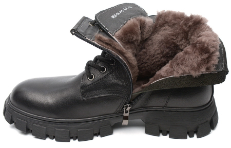 МУЖСКИЕ БОТИНКИ НАТУРАЛЬНАЯ КОЖА / НАТУРАЛЬНЫЙ МЕХ GUGU