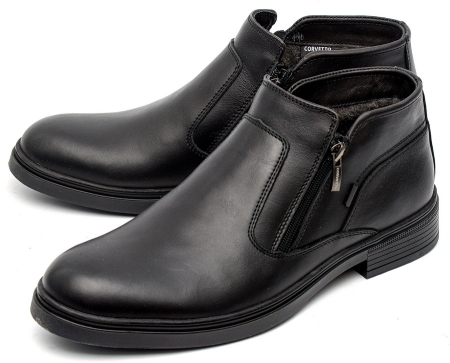 МУЖСКИЕ БОТИНКИ НАТУРАЛЬНАЯ КОЖА / ШЕРСТЬ CORVETTO