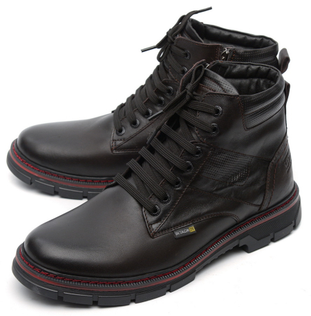 МУЖСКИЕ БОТИНКИ НАТУРАЛЬНАЯ КОЖА / НАТУРАЛЬНЫЙ МЕХ CORVETTO