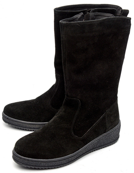 ЖЕНСКИЕ САПОГИ НАТУРАЛЬНАЯ КОЖА(ВЕЛЮР) / НАТУРАЛЬНЫЙ МЕХ CORVETTO ИТАЛИЯ