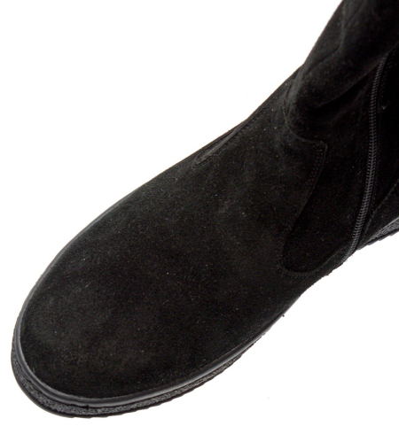 ЖЕНСКИЕ САПОГИ НАТУРАЛЬНАЯ КОЖА(ВЕЛЮР) / НАТУРАЛЬНЫЙ МЕХ CORVETTO ИТАЛИЯ