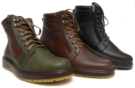 МУЖСКИЕ БОТИНКИ НАТУРАЛЬНАЯ КОЖА / ШЕРСТЬ РОСВЕСТ РОССИЯ