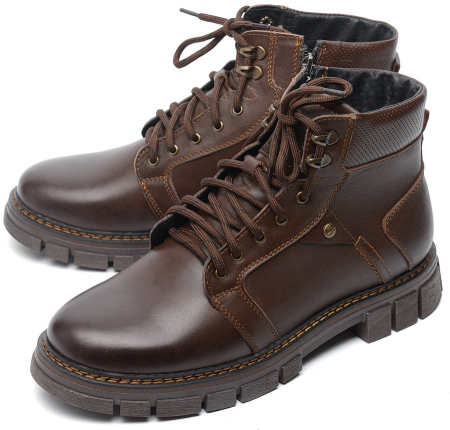 МУЖСКИЕ БОТИНКИ НАТУРАЛЬНАЯ КОЖА / ШЕРСТЬ WELLKRAFT РОССИЯ
