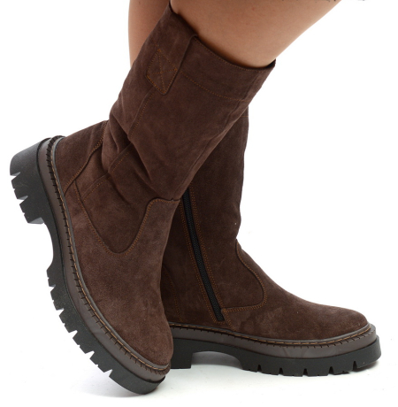 ЖЕНСКИЕ САПОГИ НАТУРАЛЬНАЯ КОЖА(ВЕЛЮР) /НАТУРАЛЬНАЯ  ШЕРСТЬ CORVETTO ИТАЛИЯ