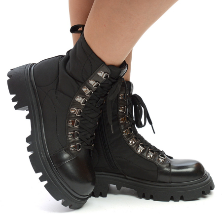 ЖЕНСКИЕ БОТИНКИ НАТУРАЛЬНАЯ КОЖА + ТЕКСТИЛЬ / ВОЙЛОК SALAMANDER