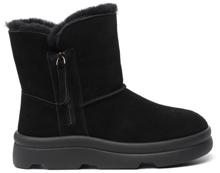 ЖЕНСКИЕ ПОЛУСАПОГИ НАТУРАЛЬНАЯ КОЖА (ВЕЛЮР) / НАТУРАЛЬНЫЙ МЕХ SALAMANDER