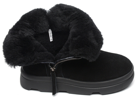 ЖЕНСКИЕ ПОЛУСАПОГИ НАТУРАЛЬНАЯ КОЖА (ВЕЛЮР) / НАТУРАЛЬНЫЙ МЕХ SALAMANDER