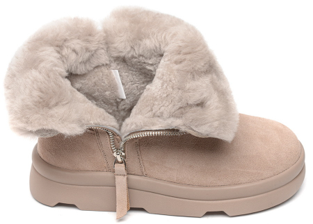 ЖЕНСКИЕ ПОЛУСАПОГИ НАТУРАЛЬНАЯ КОЖА (ВЕЛЮР) / НАТУРАЛЬНЫЙ МЕХ SALAMANDER