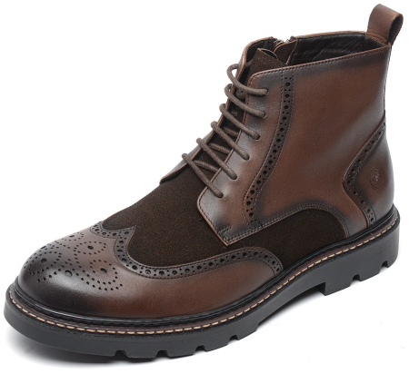 МУЖСКИЕ БОТИНКИ НАТУРАЛЬНАЯ КОЖА +ТЕКСТИЛЬ/НАТУРАЛЬНЫЙ МЕХ SALAMANDER