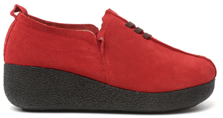 ЖЕНСКИЕ МОКАСИНЫ НА ТАНКЕТКЕ НАТУРАЛЬНАЯ КОЖА (ВЕЛЮР) BINIFOOT ТАЙВАНЬ