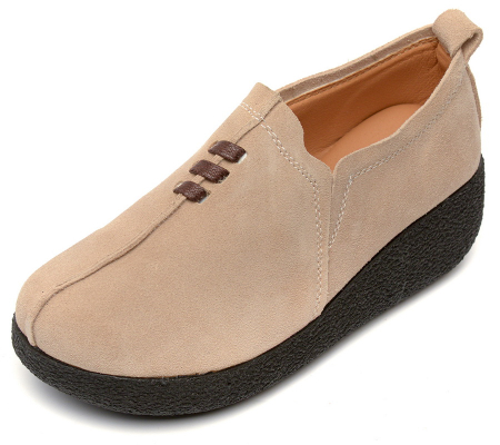 ЖЕНСКИЕ МОКАСИНЫ НА ТАНКЕТКЕ НАТУРАЛЬНАЯ КОЖА (ВЕЛЮР) BINIFOOT ТАЙВАНЬ