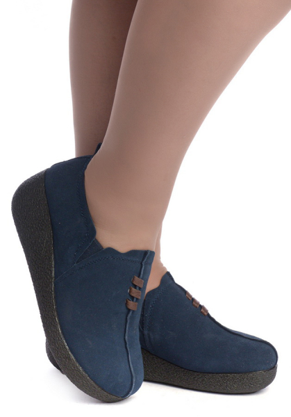 ЖЕНСКИЕ МОКАСИНЫ НА ТАНКЕТКЕ НАТУРАЛЬНАЯ КОЖА (ВЕЛЮР) BINIFOOT ТАЙВАНЬ