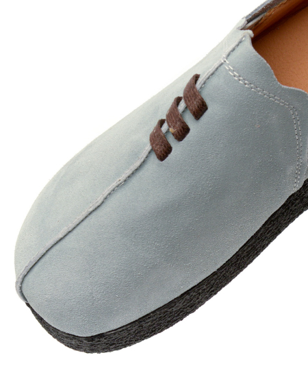 ЖЕНСКИЕ МОКАСИНЫ НА ТАНКЕТКЕ НАТУРАЛЬНАЯ КОЖА (ВЕЛЮР) BINIFOOT ТАЙВАНЬ