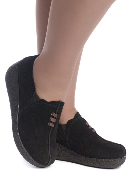 ЖЕНСКИЕ МОКАСИНЫ НА ТАНКЕТКЕ НАТУРАЛЬНАЯ КОЖА (ВЕЛЮР) BINIFOOT ТАЙВАНЬ