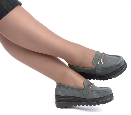 ЖЕНСКИЕ МОКАСИНЫ НА ТАНКЕТКЕ НАТУРАЛЬНАЯ КОЖА (ВЕЛЮР) BINIFOOT ТАЙВАНЬ