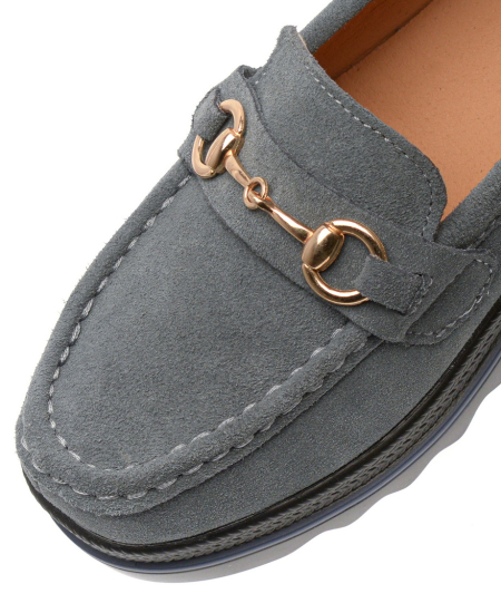 ЖЕНСКИЕ МОКАСИНЫ НА ТАНКЕТКЕ НАТУРАЛЬНАЯ КОЖА (ВЕЛЮР) BINIFOOT ТАЙВАНЬ