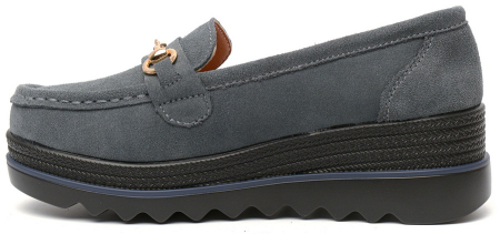 ЖЕНСКИЕ МОКАСИНЫ НА ТАНКЕТКЕ НАТУРАЛЬНАЯ КОЖА (ВЕЛЮР) BINIFOOT ТАЙВАНЬ