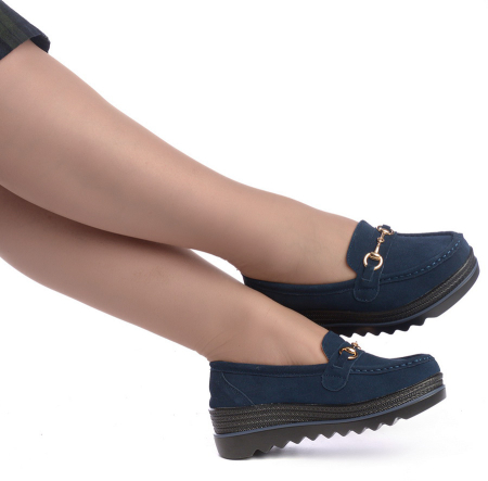 ЖЕНСКИЕ МОКАСИНЫ НА ТАНКЕТКЕ НАТУРАЛЬНАЯ КОЖА (ВЕЛЮР) BINIFOOT ТАЙВАНЬ