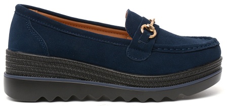 ЖЕНСКИЕ МОКАСИНЫ НА ТАНКЕТКЕ НАТУРАЛЬНАЯ КОЖА (ВЕЛЮР) BINIFOOT ТАЙВАНЬ