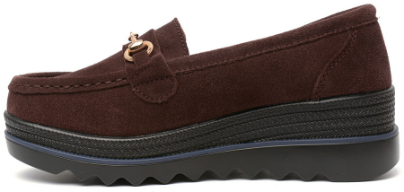 ЖЕНСКИЕ МОКАСИНЫ НА ТАНКЕТКЕ НАТУРАЛЬНАЯ КОЖА (ВЕЛЮР) BINIFOOT ТАЙВАНЬ