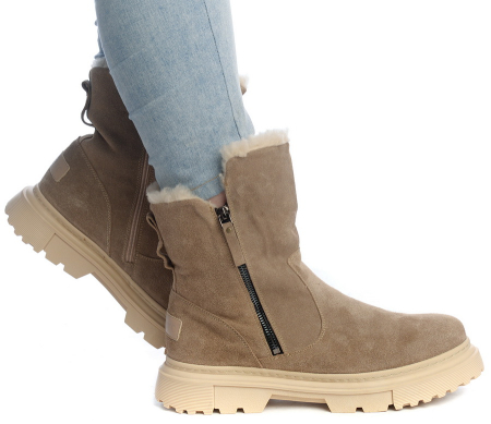 ЖЕНСКИЕ САПОГИ НАТУРАЛЬНАЯ КОЖА(ВЕЛЮР) /НАТУРАЛЬНАЯ  ШЕРСТЬ CORVETTO ИТАЛИЯ