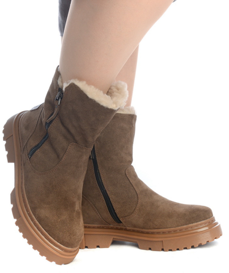 ЖЕНСКИЕ САПОГИ НАТУРАЛЬНАЯ КОЖА(ВЕЛЮР) /НАТУРАЛЬНАЯ  ШЕРСТЬ CORVETTO ИТАЛИЯ