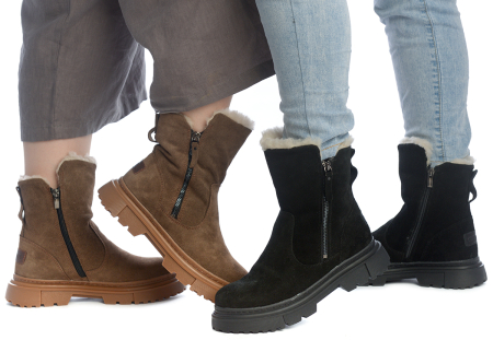 ЖЕНСКИЕ САПОГИ НАТУРАЛЬНАЯ КОЖА(ВЕЛЮР) /НАТУРАЛЬНАЯ  ШЕРСТЬ CORVETTO ИТАЛИЯ