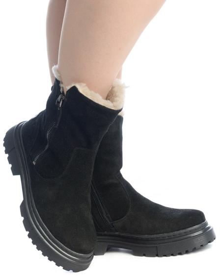 ЖЕНСКИЕ САПОГИ НАТУРАЛЬНАЯ КОЖА(ВЕЛЮР) /НАТУРАЛЬНАЯ  ШЕРСТЬ CORVETTO ИТАЛИЯ