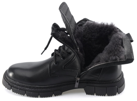 МУЖСКИЕ БОТИНКИ НАТУРАЛЬНАЯ КОЖА / НАТУРАЛЬНЫЙ МЕХ CORVETTO