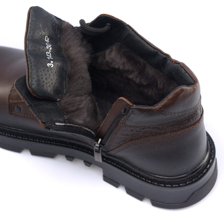 МУЖСКИЕ БОТИНКИ НАТУРАЛЬНАЯ КОЖА / НАТУРАЛЬНЫЙ МЕХ CORVETTO