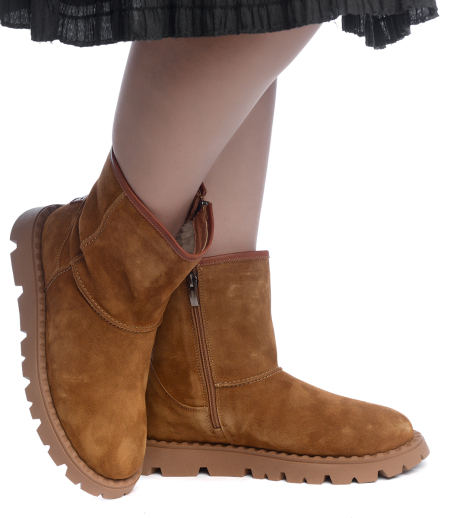 ЖЕНСКИЕ УГГИ НАТУРАЛЬНАЯ КОЖА / НАТУРАЛЬНЫЙ МЕХ CORVETTO ИТАЛИЯ