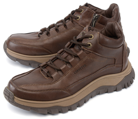 МУЖСКИЕ БОТИНКИ ПОЛУСПОРТ НАТУРАЛЬНАЯ КОЖА / ШЕРСТЬ CORVETTO