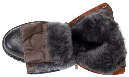 МУЖСКИЕ БОТИНКИ НАТУРАЛЬНАЯ КОЖА / НАТУРАЛЬНЫЙ МЕХ CORVETTO