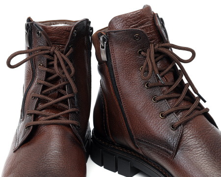 МУЖСКИЕ БОТИНКИ НАТУРАЛЬНАЯ КОЖА / НАТУРАЛЬНЫЙ МЕХ CORVETTO