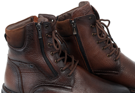 МУЖСКИЕ БОТИНКИ НАТУРАЛЬНАЯ КОЖА / НАТУРАЛЬНЫЙ МЕХ CORVETTO