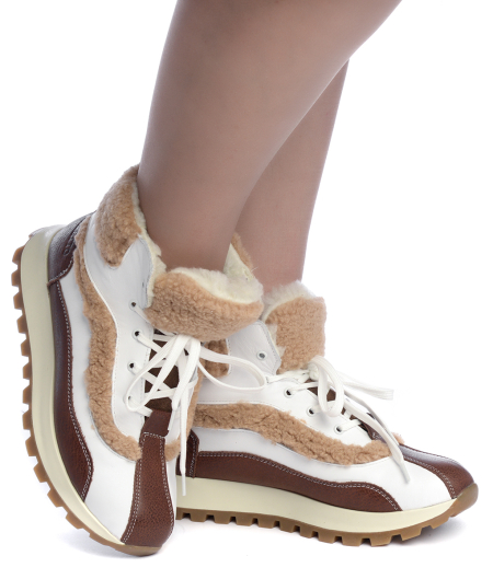 ЖЕНСКИЕ БОТИНКИ НАТУРАЛЬНАЯ КОЖА / НАТУРАЛЬНАЯ ШЕРСТЬ CORVETTO ИТАЛИЯ