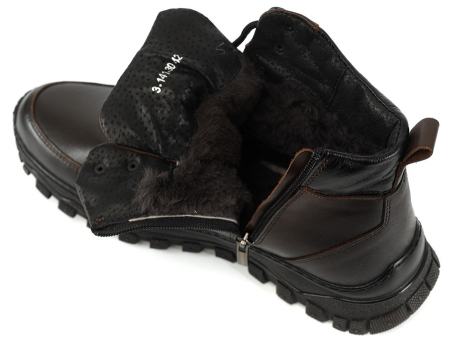 МУЖСКИЕ БОТИНКИ НАТУРАЛЬНАЯ КОЖА / НАТУРАЛЬНЫЙ МЕХ CORVETTO