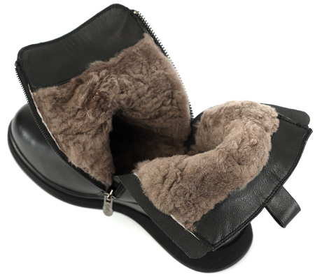 ЖЕНСКИЕ БОТИНКИ НАТУРАЛЬНАЯ КОЖА/ НАТУРАЛЬНЫЙ МЕХ GUGU ГЕРМАНИЯ