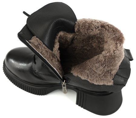 ЖЕНСКИЕ БОТИНКИ НАТУРАЛЬНАЯ КОЖА/ НАТУРАЛЬНЫЙ МЕХ GUGU ГЕРМАНИЯ