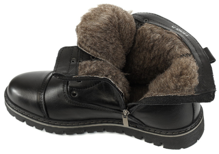 МУЖСКИЕ БОТИНКИ НАТУРАЛЬНАЯ КОЖА / ШЕРСТЬ РОССИЯ