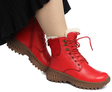 ЖЕНСКИЕ БОТИНКИ НАТУРАЛЬНАЯ КОЖА / НАТУРАЛЬНЫЙ МЕХ GUGU ГЕРМАНИЯ