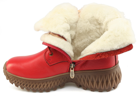 ЖЕНСКИЕ БОТИНКИ НАТУРАЛЬНАЯ КОЖА / НАТУРАЛЬНЫЙ МЕХ GUGU ГЕРМАНИЯ