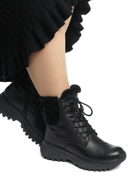 ЖЕНСКИЕ БОТИНКИ НАТУРАЛЬНАЯ КОЖА / НАТУРАЛЬНЫЙ МЕХ GUGU ГЕРМАНИЯ