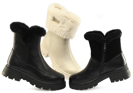 ЖЕНСКИЕ САПОГИ НАТУРАЛЬНАЯ КОЖА / НАТУРАЛЬНЫЙ МЕХ GUGU ГЕРМАНИЯ