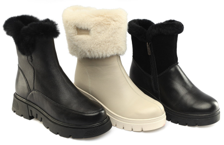 ЖЕНСКИЕ САПОГИ НАТУРАЛЬНАЯ КОЖА / НАТУРАЛЬНЫЙ МЕХ GUGU ГЕРМАНИЯ