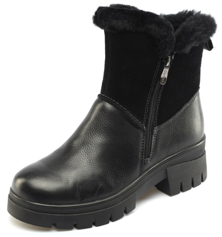 ЖЕНСКИЕ САПОГИ НАТУРАЛЬНАЯ КОЖА+ВЕЛЮР / НАТУРАЛЬНЫЙ МЕХ GUGU ГЕРМАНИЯ